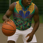 Afro Pattern Traditional Kanga Style Sleeveless Zip Hoodie - African Pride