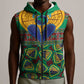 Afro Pattern Traditional Kanga Style Sleeveless Zip Hoodie - African Pride