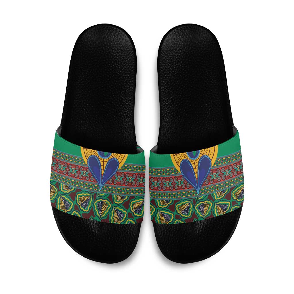 African Pattern Traditional Kanga Style Slide Sandals