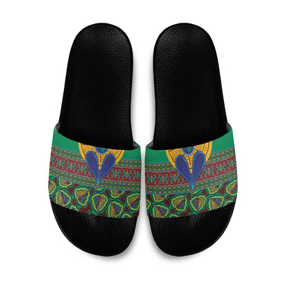 African Pattern Traditional Kanga Style Slide Sandals