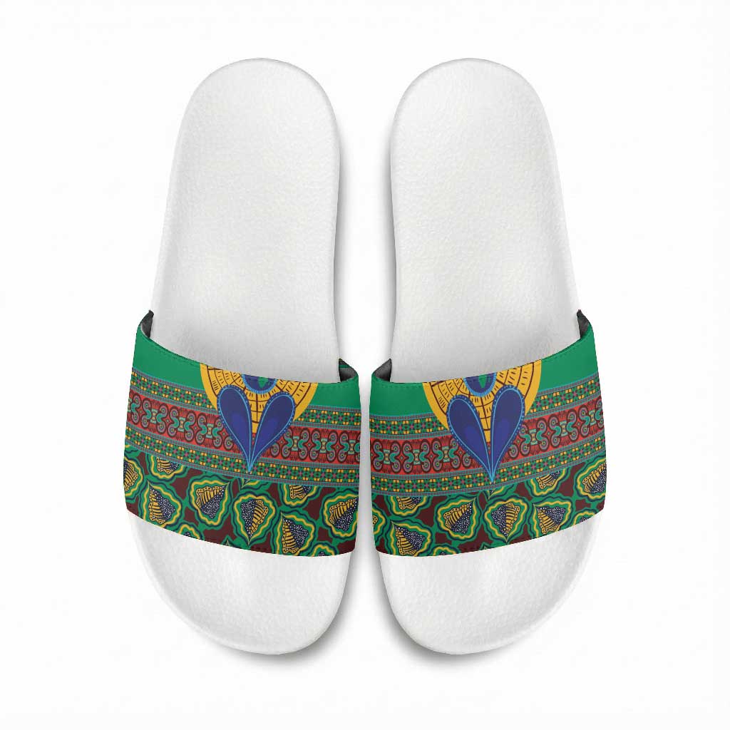 African Pattern Traditional Kanga Style Slide Sandals