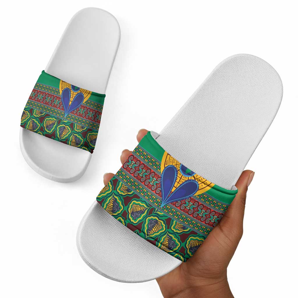 African Pattern Traditional Kanga Style Slide Sandals