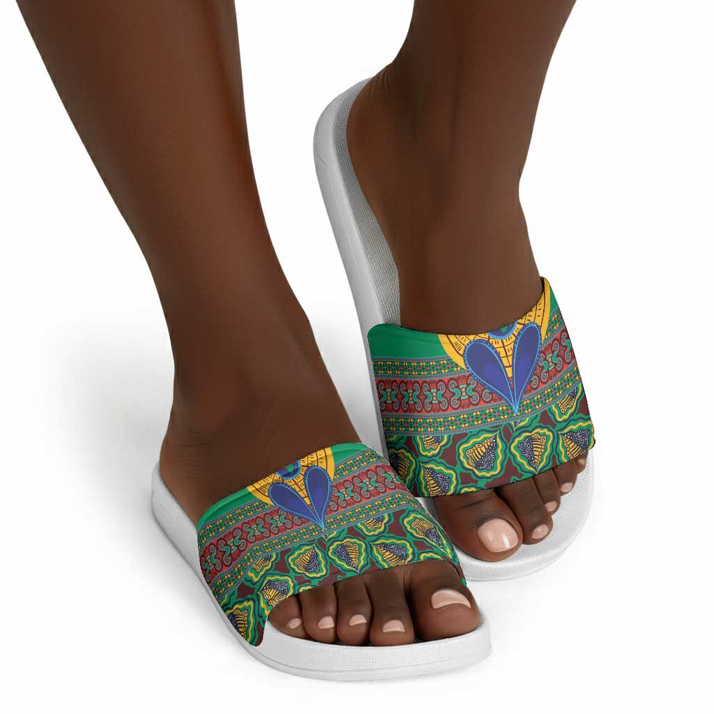 African Pattern Traditional Kanga Style Slide Sandals