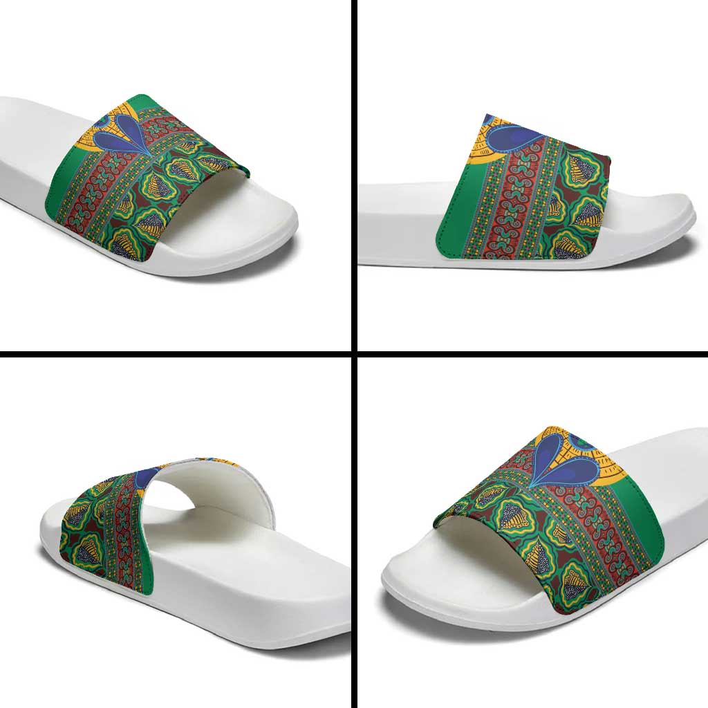 African Pattern Traditional Kanga Style Slide Sandals