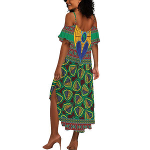 Afro Pattern Traditional Kanga Style Summer Maxi Dress