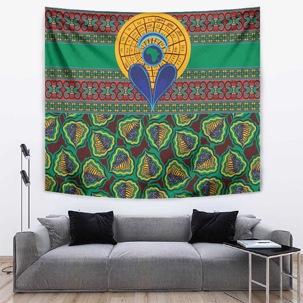 Afro Pattern Traditional Kanga Style Tapestry