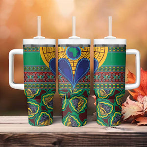 Afro Pattern Traditional Kanga Style Tumbler With Handle