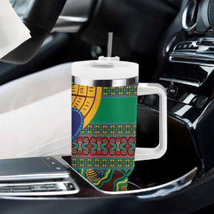 Afro Pattern Traditional Kanga Style Tumbler With Handle