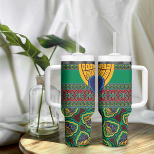 Afro Pattern Traditional Kanga Style Tumbler With Handle