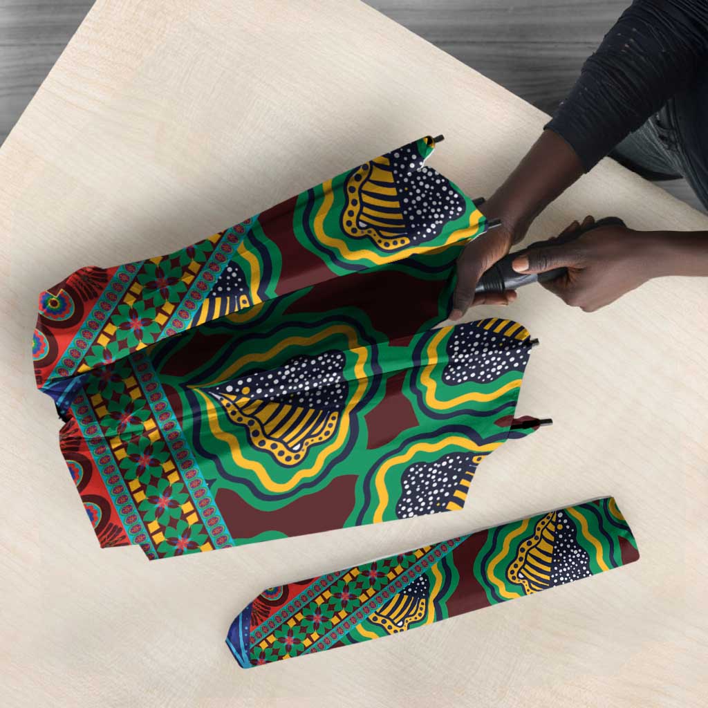 African Pattern Traditional Kanga Style Umbrella
