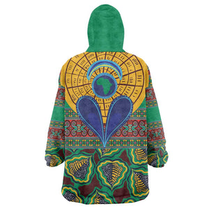 Afro Pattern Traditional Kanga Style Wearable Blanket Hoodie