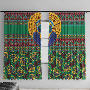 Afro Pattern Traditional Kanga Style Window Curtain