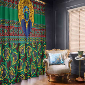 Afro Pattern Traditional Kanga Style Window Curtain