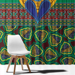 Afro Pattern Traditional Kanga Style Window Curtain