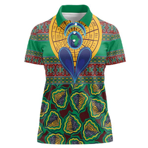 Afro Pattern Traditional Kanga Style Women Polo Shirt