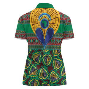 Afro Pattern Traditional Kanga Style Women Polo Shirt