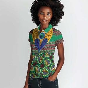 Afro Pattern Traditional Kanga Style Women Polo Shirt