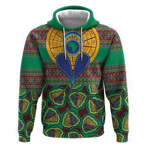 Afro Pattern Traditional Kanga Style Zip Hoodie