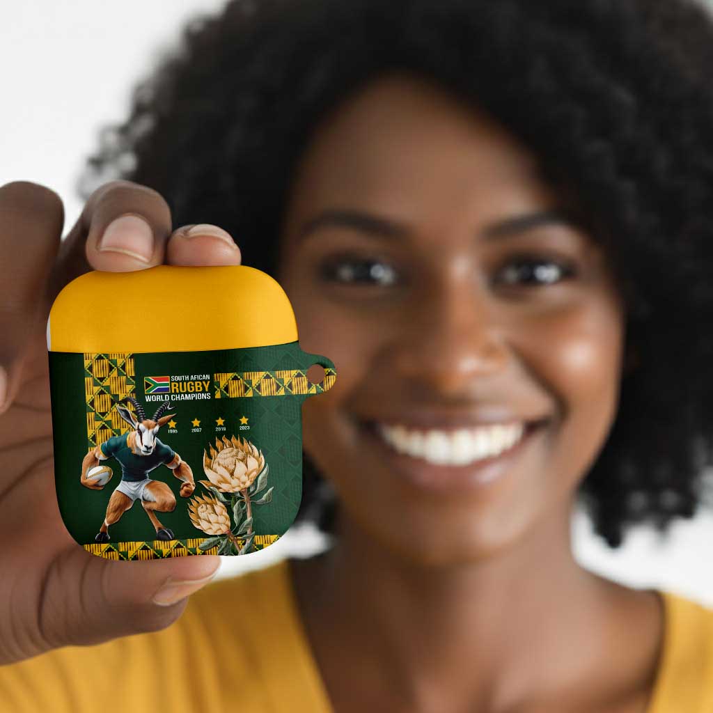 South Africa Rugby History World Champions AirPods Case Springboks Make History