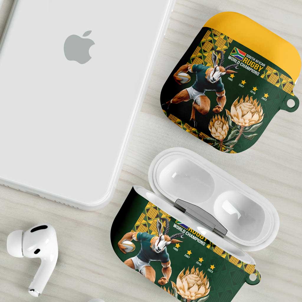 South Africa Rugby History World Champions AirPods Case Springboks Make History