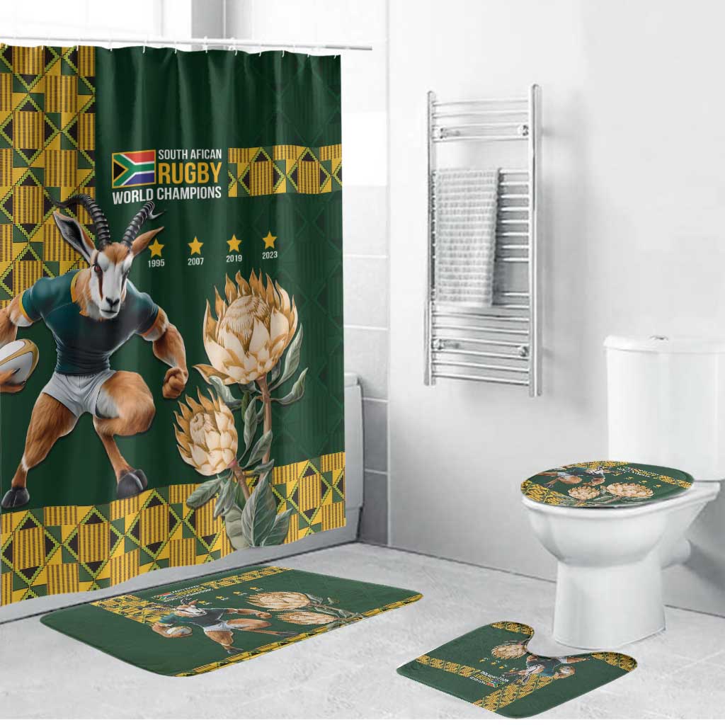South Africa Rugby History World Champions Bathroom Set Springboks Make History