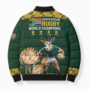South Africa Rugby History World Champions Bomber Puffer Jacket Springboks Make History