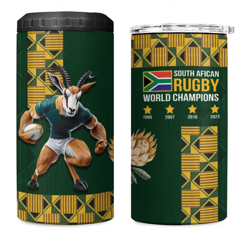 South Africa Rugby History World Champions 4 in 1 Can Cooler Tumbler Springboks Make History