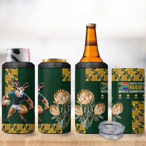 South Africa Rugby History World Champions 4 in 1 Can Cooler Tumbler Springboks Make History