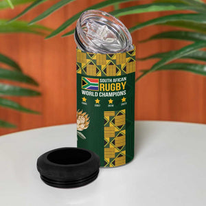 South Africa Rugby History World Champions 4 in 1 Can Cooler Tumbler Springboks Make History