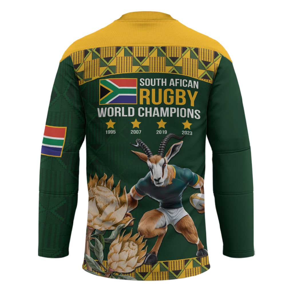 South Africa Rugby History World Champions Hockey Jersey Springboks Make History