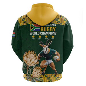 South Africa Rugby History World Champions Hoodie Springboks Make History