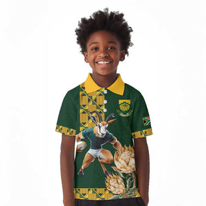 South Africa Rugby History World Champions Kid Polo Shirt Springboks Make History