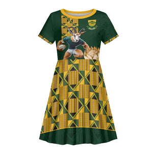 South Africa Rugby History World Champions Kid Short Sleeve Dress Springboks Make History