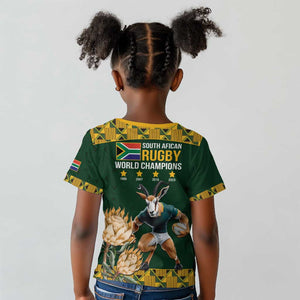 South Africa Rugby History World Champions Kid T shirt Springboks Make History