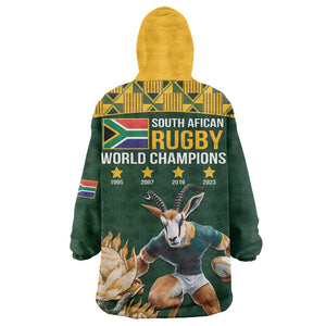 South Africa Rugby History World Champions Kid Wearable Blanket Hoodie Springboks Make History