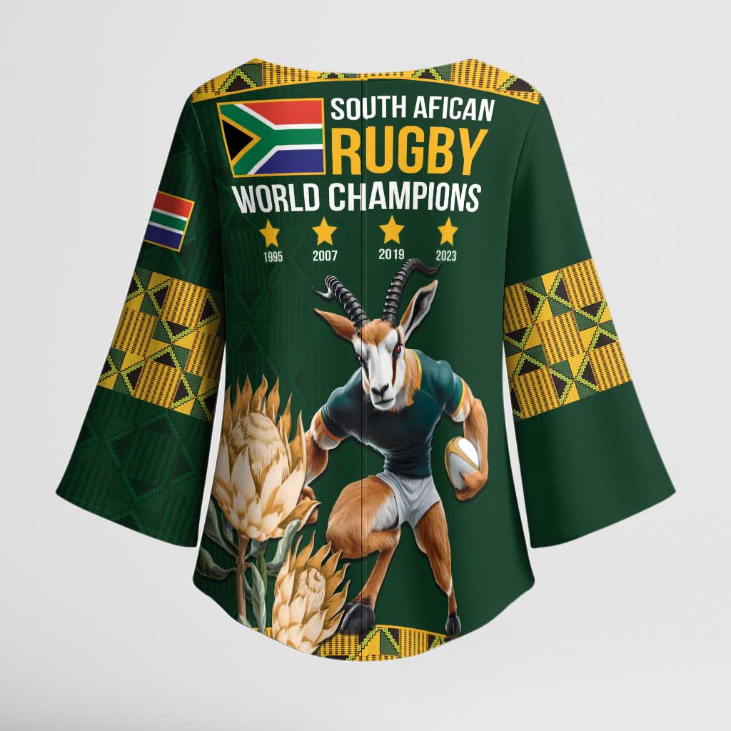 South Africa Rugby History World Champions Kimono Sleeve Blouse Springboks Make History