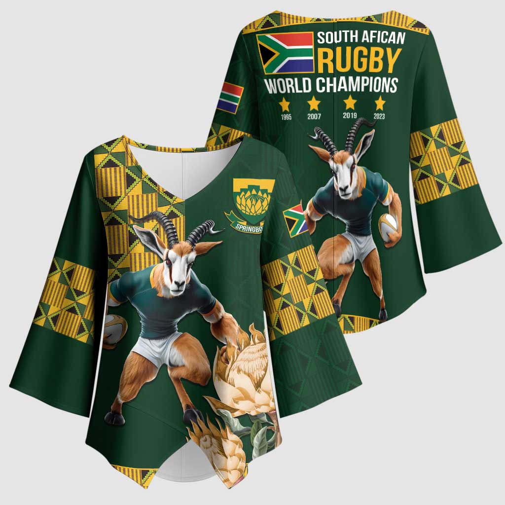 South Africa Rugby History World Champions Kimono Sleeve Blouse Springboks Make History