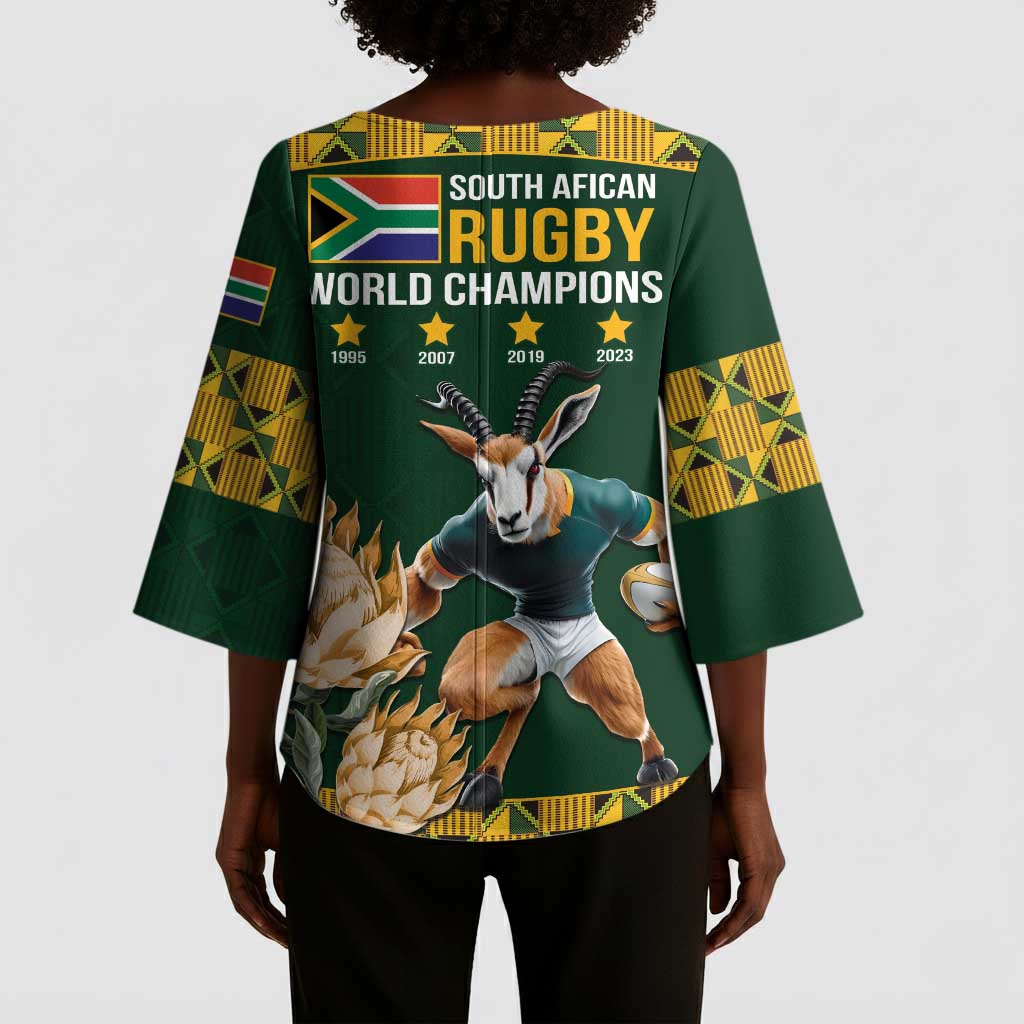 South Africa Rugby History World Champions Kimono Sleeve Blouse Springboks Make History