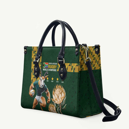 South Africa Rugby History World Champions Leather Bag Springboks Make History