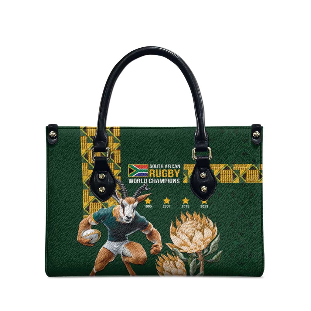 South Africa Rugby History World Champions Leather Bag Springboks Make History