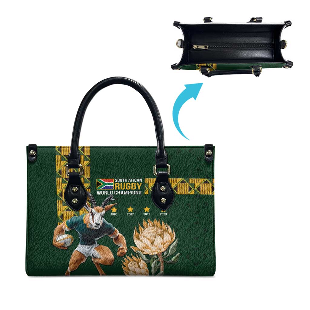 South Africa Rugby History World Champions Leather Bag Springboks Make History