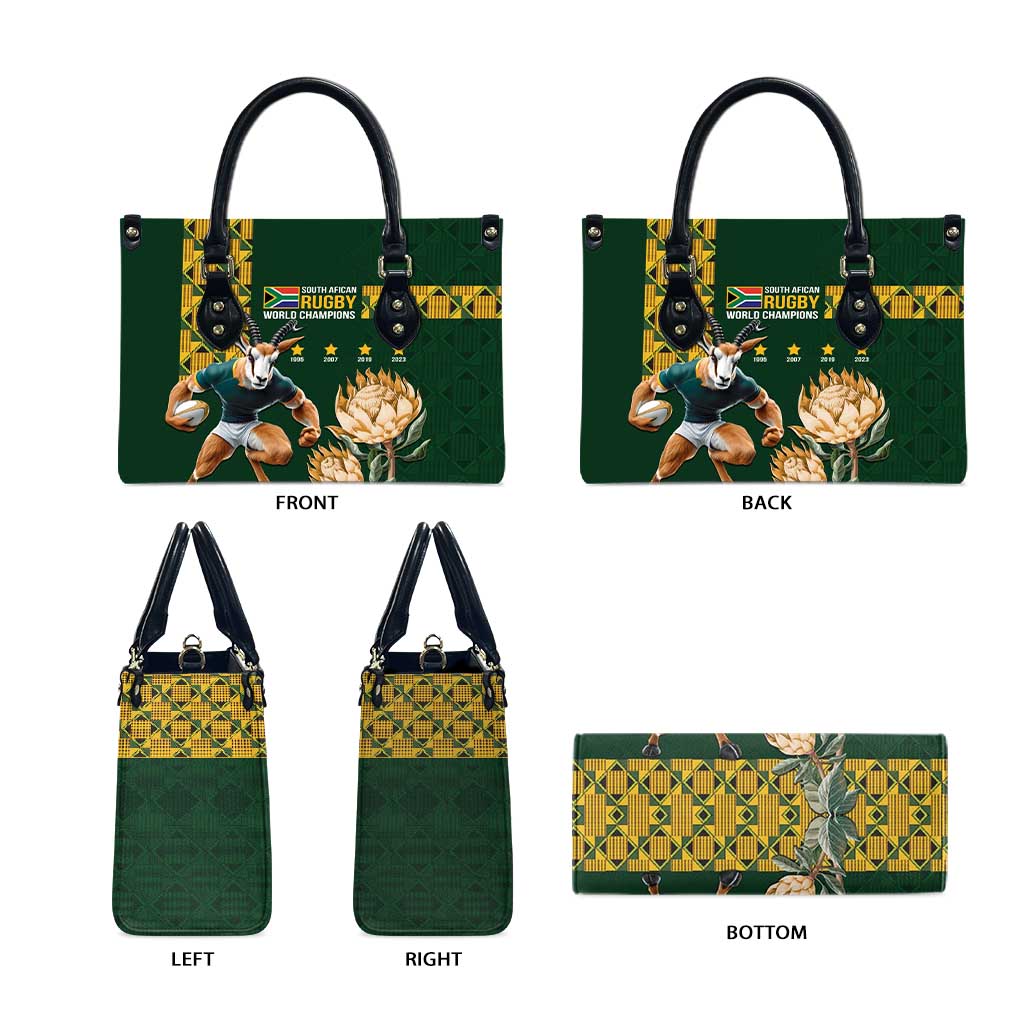 South Africa Rugby History World Champions Leather Bag Springboks Make History