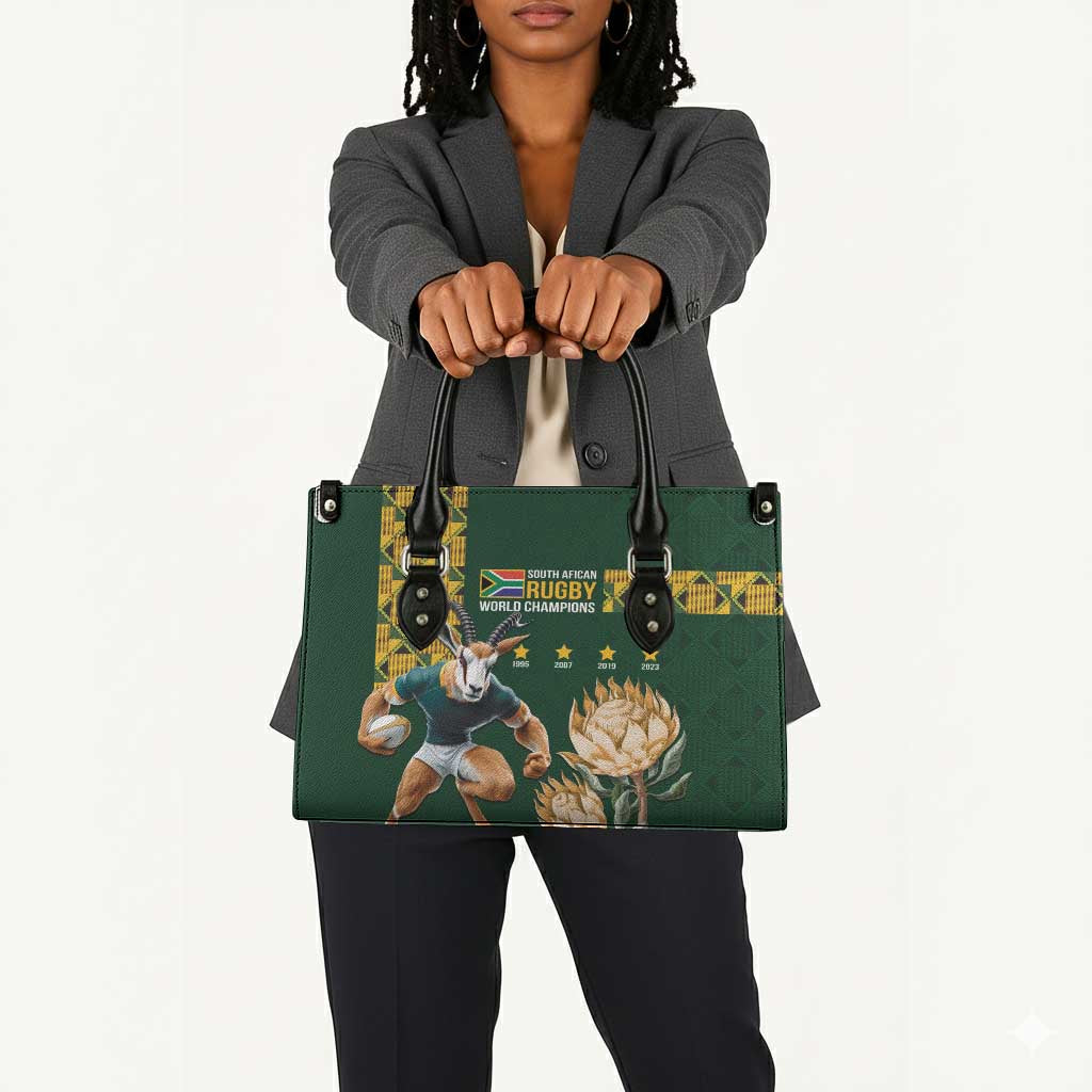 South Africa Rugby History World Champions Leather Bag Springboks Make History