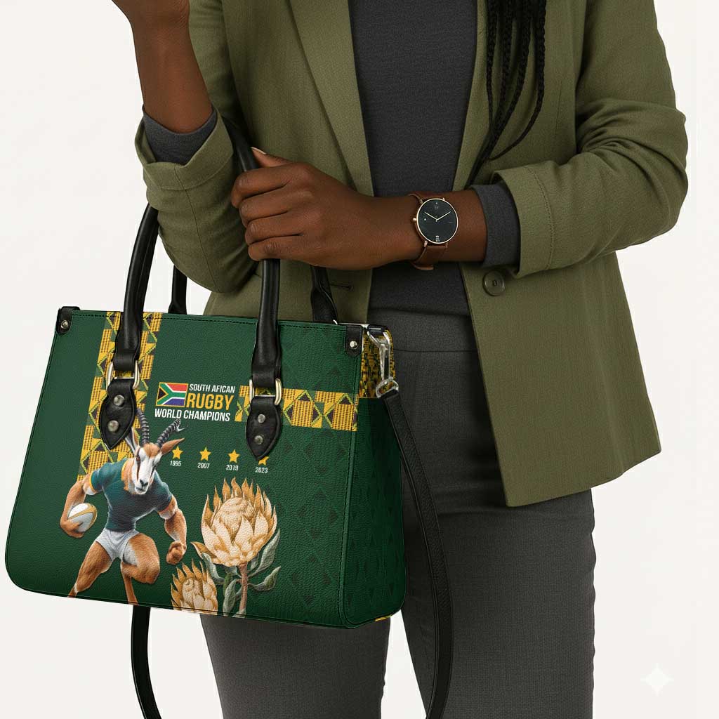 South Africa Rugby History World Champions Leather Bag Springboks Make History