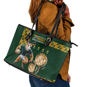 South Africa Rugby History World Champions Leather Tote Bag Springboks Make History