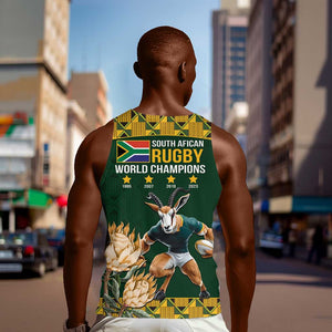 South Africa Rugby History World Champions Men Tank Top Springboks Make History