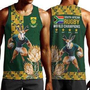 South Africa Rugby History World Champions Men Tank Top Springboks Make History