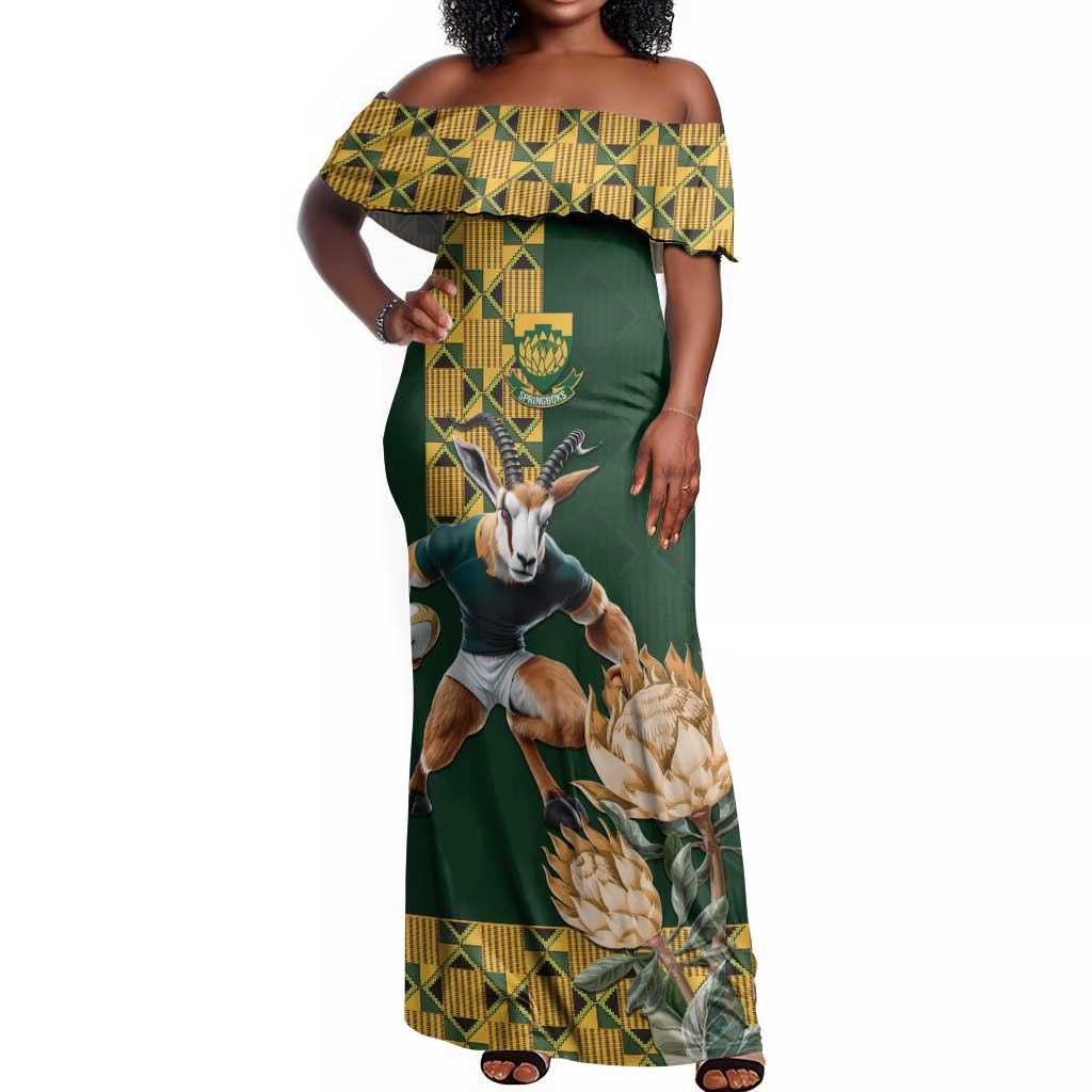 South Africa Rugby History World Champions Off Shoulder Maxi Dress Springboks Make History