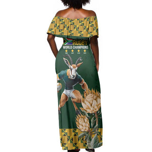 South Africa Rugby History World Champions Off Shoulder Maxi Dress Springboks Make History