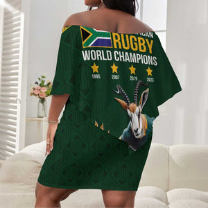 South Africa Rugby History World Champions Off Shoulder Short Dress Springboks Make History